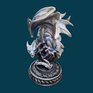 Ebros Celtic Tomb Guardian White Icycle Dragon Backflow Cone Incense Holder